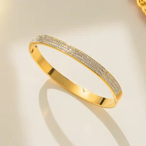 Crystal Gold Bangle Bracelet