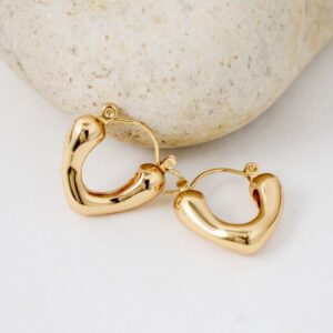 Golden Heart Hoop Earrings
